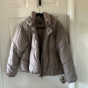 Zara taupe puffer